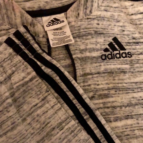 Adidas Velour Black and Grey Tracksuit set, Size 10-12 Childrens. - Picture 4 of 4